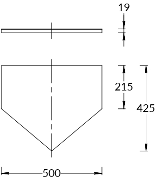 Столешница без выреза для тумбы-модуля CARAVAN 50, сливочная матовая Столешница без выреза для тумбы-модуля CARAVAN 50, сливочная матовая