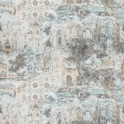 Обои виниловые Впечатление мотив, голубой