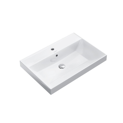 Раковина CUBO подвесная\мебельная 70, белая глянцевая