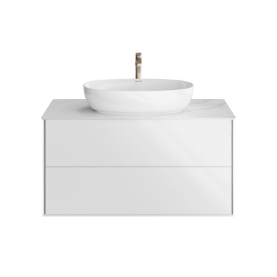 Тумба PLAZA Modern подвесная с ящиками 100, белая