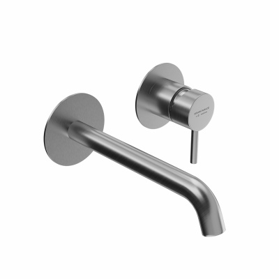 Смеситель для раковины ETERNA настенный, без донного клапана, нержавеющая сталь