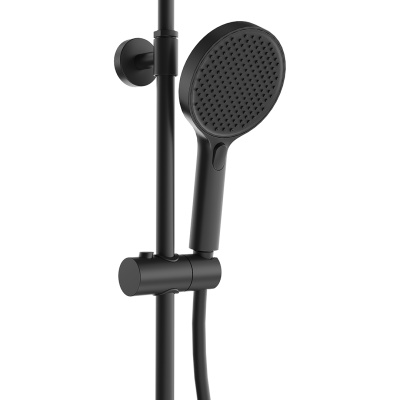 Душевая колонна FONTE на 3 потока с фиксированным изливом и термостатическим смесителем, черный матовый Душевая колонна FONTE на 3 потока с фиксированным изливом и термостатическим смесителем, черный матовый