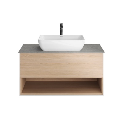 Тумба PLAZA Modern подвесная 100 дуб виченца 1 ящик + полка