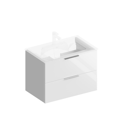 Тумба PIANO Forte подвесная с ящиками 75, белая глянцевая