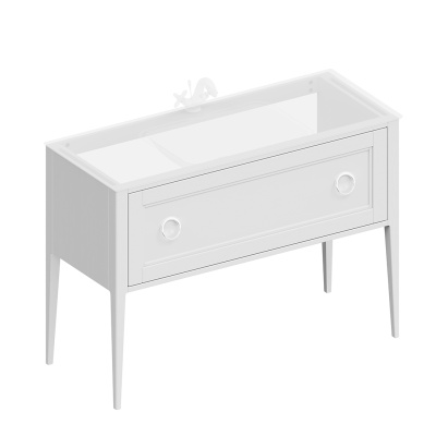 Тумба PLAZA Classic NEO напольная 1 ящик 120, белая матовая