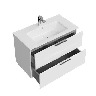 Тумба PIANO Forte подвесная с ящиками 85, белая глянцевая