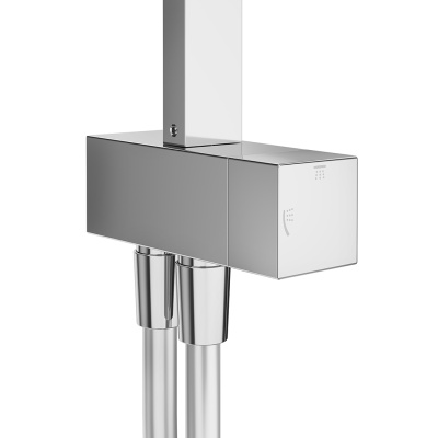 Душевая колонна квадратная FONTE на 2 потока без смесителя, хром Душевая колонна квадратная FONTE на 2 потока без смесителя, хром