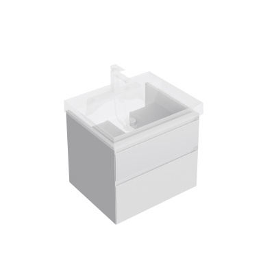 Тумба CUBO подвесная с ящиками 60, белая матовая