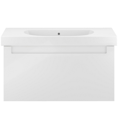 Тумба BUONGIORNO PLUS подвесная с ящиками 100, белая глянцевая-дуб Кантри