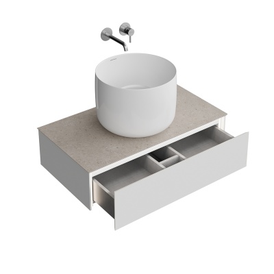 Тумба MAGICA подвесная 90, 1 ящик, утренний серый матовый Тумба MAGICA подвесная 90, 1 ящик, утренний серый матовый