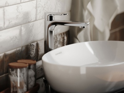 Смеситель для раковины PIANO однорычажный высокий без донного клапана, хром глянец Смеситель для раковины PIANO однорычажный высокий без донного клапана, хром глянец