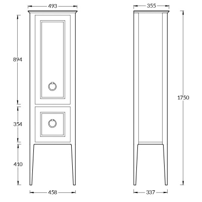 Пенал PLAZA Classic Neo напольный 175, орех