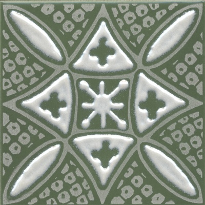 Декор Бахия 2 зелёный глянцевый 9,8x9,8x0,7 Декор Бахия 2 зелёный глянцевый 9,8x9,8x0,7