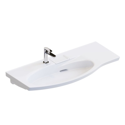 Раковина RIVA мебельная левая с крепежом 100, белая глянцевая Раковина RIVA мебельная левая с крепежом 100, белая глянцевая