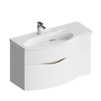 Тумба RIVA подвесная левая 100, белая матовая Тумба RIVA подвесная левая 100, белая матовая