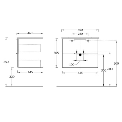 Тумба PIANO Forte подвесная 65, белый глянцевый