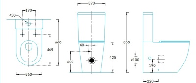 Бачок для напольного унитаза SFERA c арматурой, белый глянцевый