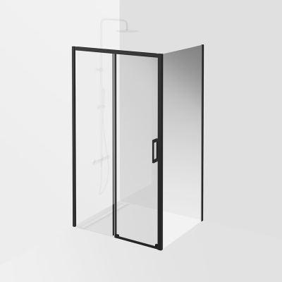 Душевая боковая панель VETRO, 90х195, матовый черный Душевая боковая панель VETRO, 90х195, матовый черный