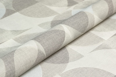 Обои виниловые на флизелиновой основе Шафран мотив, серый, круги