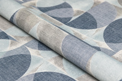 Обои виниловые на флизелиновой основе Шафран мотив, синий, круги