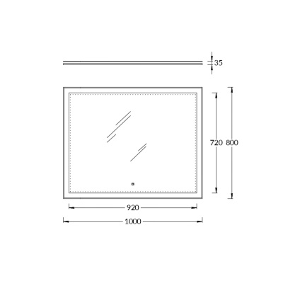 Зеркало с LED-подсветкой 100, белое глянцевое
