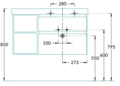 Тумба CUBO правая подвесная с ящиками 90, белая матовая- структ.орех Тумба CUBO правая подвесная с ящиками 90, белая матовая- структ.орех