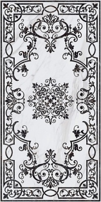 Монте Тиберио белый декорированный лаппатированный обрезной 119,5x238,5x0,9