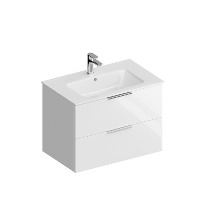 Тумба PIANO Forte подвесная с ящиками 75, белая глянцевая