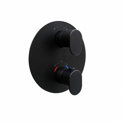 Встраиваемый термостатический смеситель для душа OLE с регулировкой температуры, матовый черный Встраиваемый термостатический смеситель для душа OLE с регулировкой температуры, матовый черный