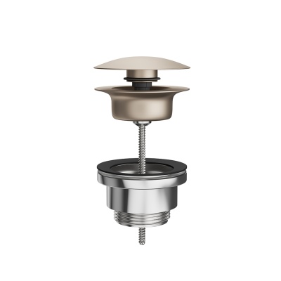 Донный клапан клик-клак для раковины, золотой атласный Донный клапан клик-клак для раковины, золотой атласный