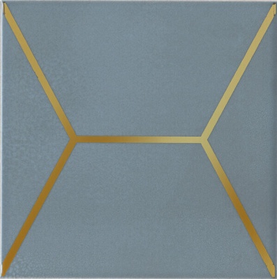 Декор Витраж голубой глянцевый 15x15x0,69