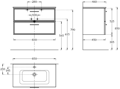 Тумба PIANO Classic подвесная 85, ясень белый матовая Тумба PIANO Classic подвесная 85, ясень белый матовая