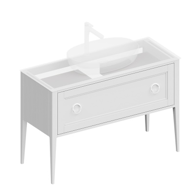 Тумба PLAZA Classic NEO напольная 1+1 ящик 120, белая матовая