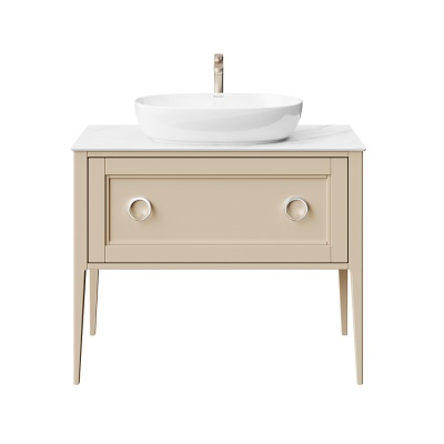 Тумба PLAZA Classic NEO напольная 1+1 ящик 100, капучино матовый