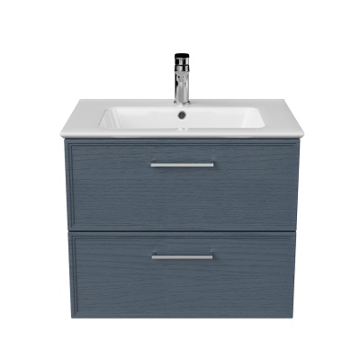 Тумба PIANO Classic подвесная 65 см, 2 ящика, ясень синий матовый