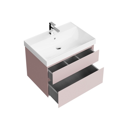 Тумба CUBO подвесная с ящиками 70, мальва матовая Тумба CUBO подвесная с ящиками 70, мальва матовая
