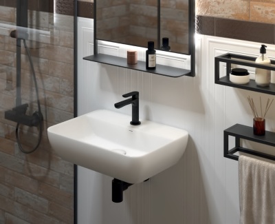 Раковина PLAZA подвесная 55, белая глянцевая Раковина PLAZA подвесная 55, белая глянцевая