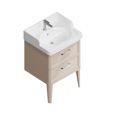 Тумба POMPEI напольная с 2 ящиками 60, камео бежевый глянцевый