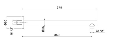 Настенный кронштейн для душа ETERNA, нержавеющая сталь