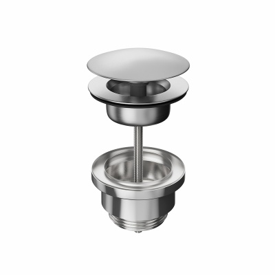 Донный клапан клик-клак для раковины, нержавеющая сталь Донный клапан клик-клак для раковины, нержавеющая сталь