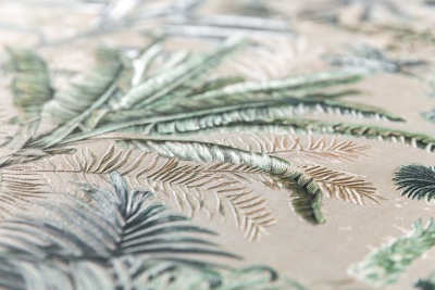 Обои виниловые Оазис мотив, тёмный зелёный