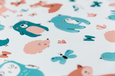 Обои виниловые на флизелиновой основе Уик-энд мотив, оранжево-синий животные