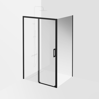 Душевая боковая панель VETRO, 100х195, матовый черный Душевая боковая панель VETRO, 100х195, матовый черный