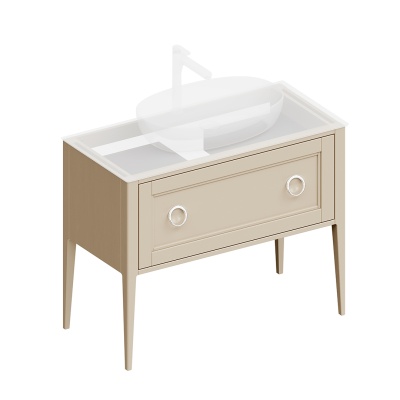 Тумба PLAZA Classic NEO напольная 1+1 ящик 100, капучино матовый