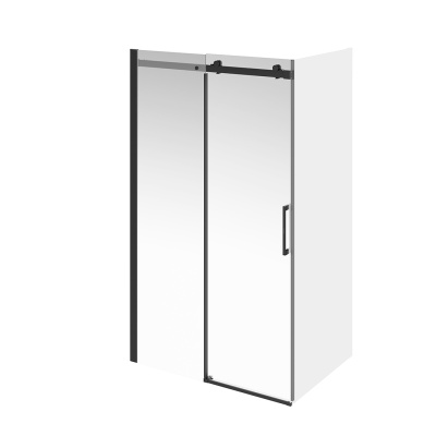 Душевая дверь CRISTALLO, раздвижная с функцией soft close, 120х210, матовый черный
