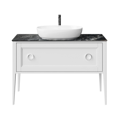 Тумба PLAZA Classic NEO напольная 1+1 ящик 120, белая матовая