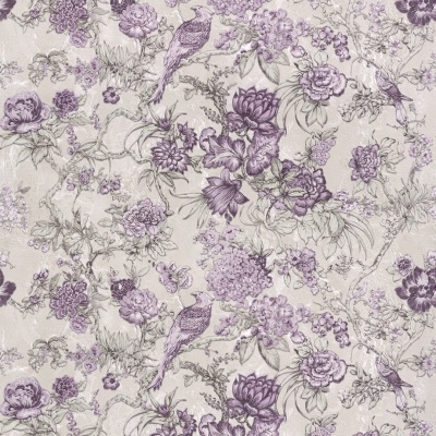 Обои виниловые Азулежу мотив, бежево-фиолетовый Обои виниловые Азулежу мотив, бежево-фиолетовый