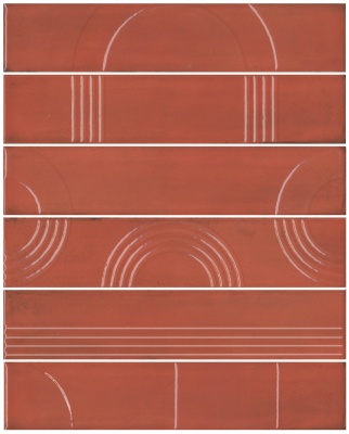 Панно Мажорель красный глянцевый (из 6 частей 6х28,5) 36x28,5x1