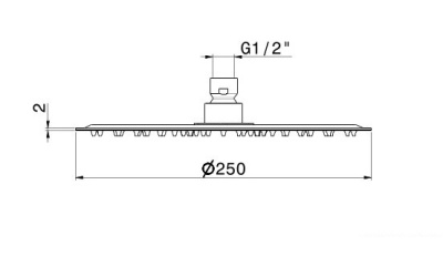Круглая душевая лейка ETERNA, нержавеющая сталь