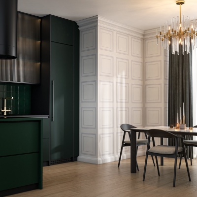 Обои виниловые Буазери мотив, белый